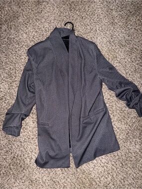 Women’s Grey Open-Front Blazer Jacket